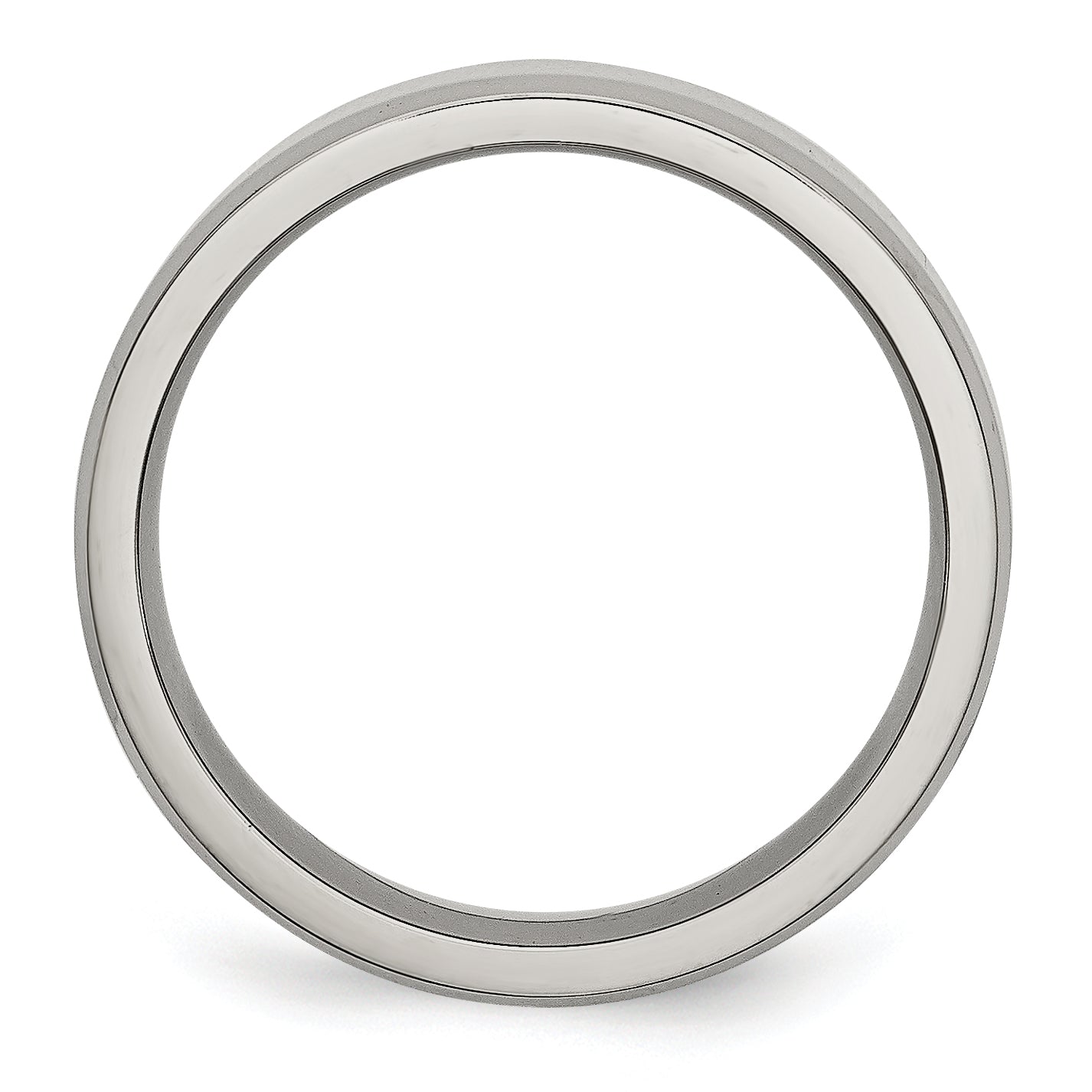 Beveled Edge Comfort-Fit Wedding Band in Stainless Steel, 6mm