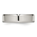 Beveled Edge Comfort-Fit Wedding Band in Stainless Steel, 6mm