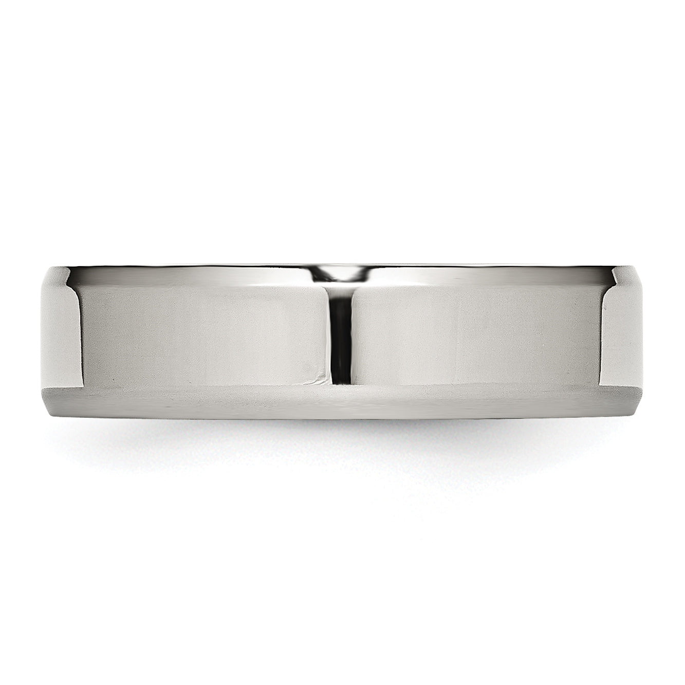Beveled Edge Comfort-Fit Wedding Band in Stainless Steel, 6mm