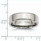 Beveled Edge Comfort-Fit Wedding Band in Stainless Steel, 6mm