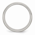 Inlay Wedding Band in Stainless Steel & Sterling Silver, 8mm
