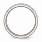Sophia Jewelers Stainless Steel Black Enamel Wedding Band with Polished Beveled Edge