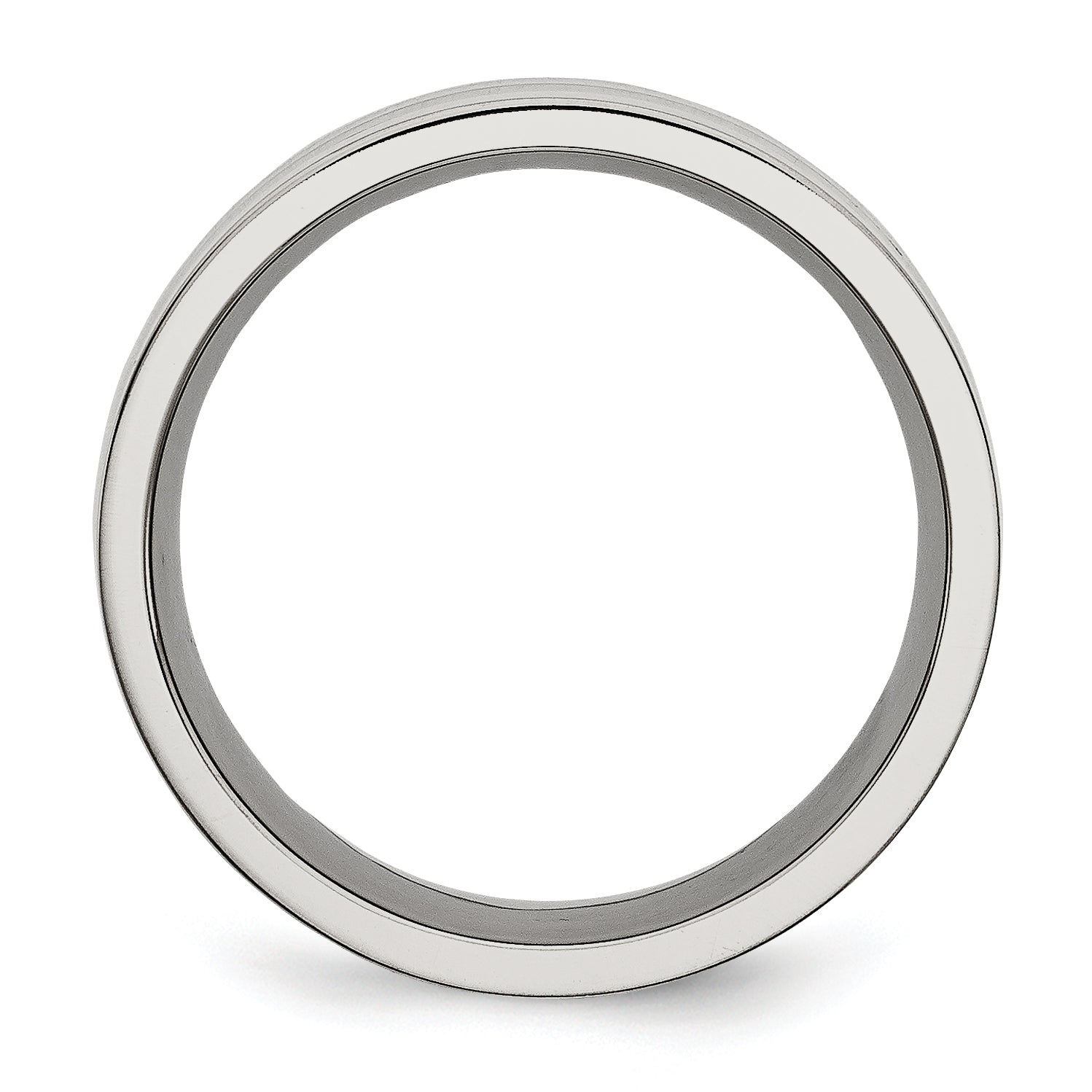 Stainless Steel Polished with Black Carbon Fiber Inlay 8mm Flat Band Secondary image