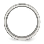 Stainless Steel Polished with Black Carbon Fiber Inlay 8mm Flat Band