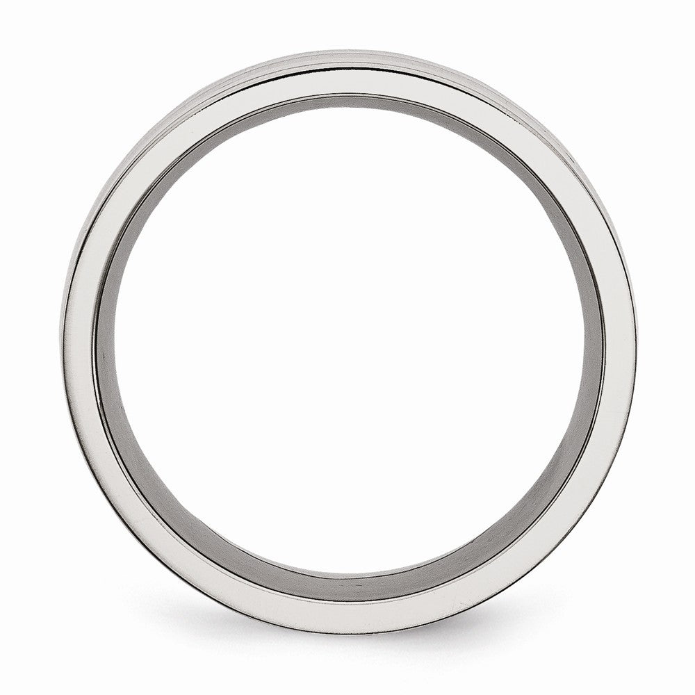 Carbon Fiber Inlay Wedding Band in Stainless Steel, 8mm