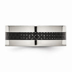 Carbon Fiber Inlay Wedding Band in Stainless Steel, 8mm