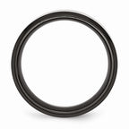 Sophia Jewelers Stainless Steel Wedding Band with Black IP Beveled Edge
