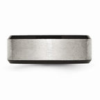 Sophia Jewelers Stainless Steel Wedding Band with Black IP Beveled Edge