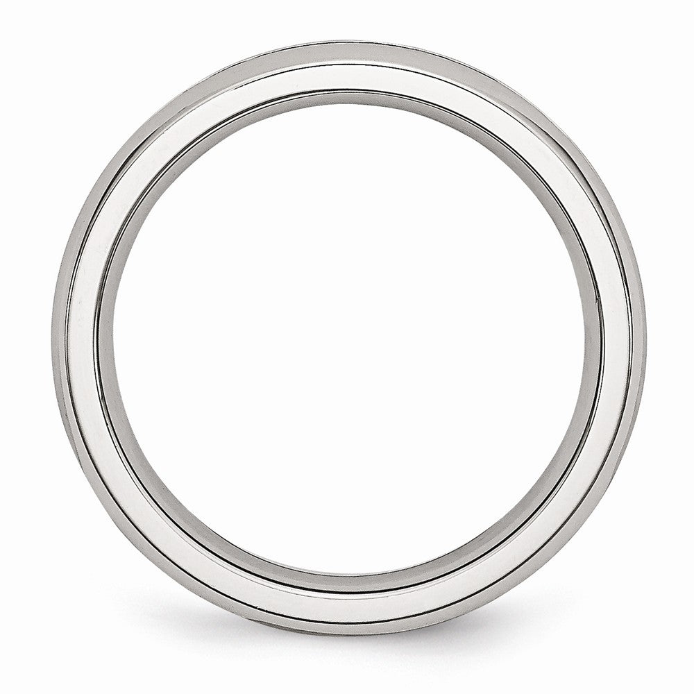 Sophia Jewelers Polished Stainless Steel April Birthstone Ring with White CZ Stone