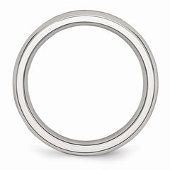 Sophia Jewelers Polished Stainless Steel April Birthstone Ring with White CZ Stone