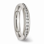 April Birthstone CZ Ring in Stainless Steel, 4mm