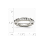 Stainless Steel 4mm April Clear CZ Ring