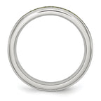 Light Green CZ Ring in Stainless Steel, 4mm