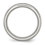 Stainless Steel Polished 4mm Black CZ Ring