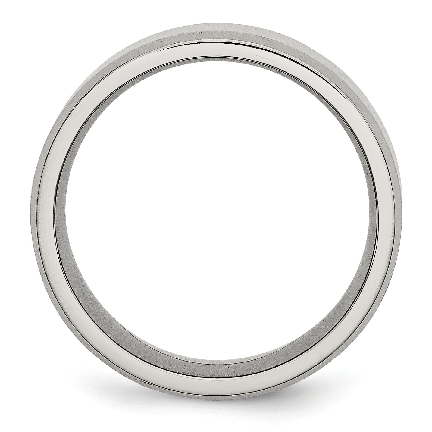 Stainless Steel Polished 8mm Beveled Edge Band Secondary image