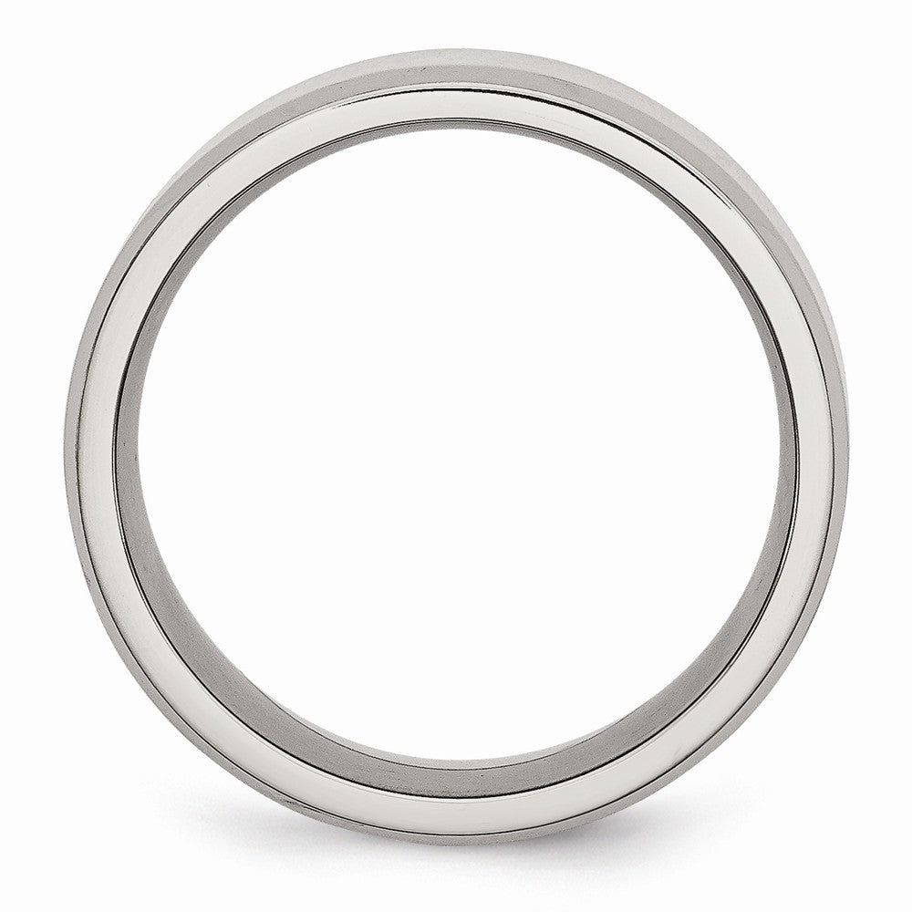 Sophia Jewelers 8mm Stainless Steel Polished Wedding Band Engravable Beveled Edge