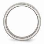 Beveled Edge Comfort-Fit Wedding Band in Stainless Steel, 8mm