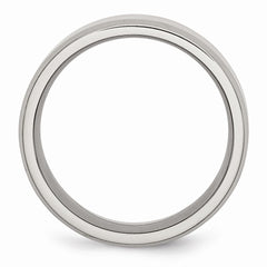 Sophia Jewelers 8mm Stainless Steel Polished Wedding Band Engravable Beveled Edge