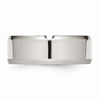 Beveled Edge Comfort-Fit Wedding Band in Stainless Steel, 8mm