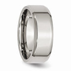 Beveled Edge Comfort-Fit Wedding Band in Stainless Steel, 8mm