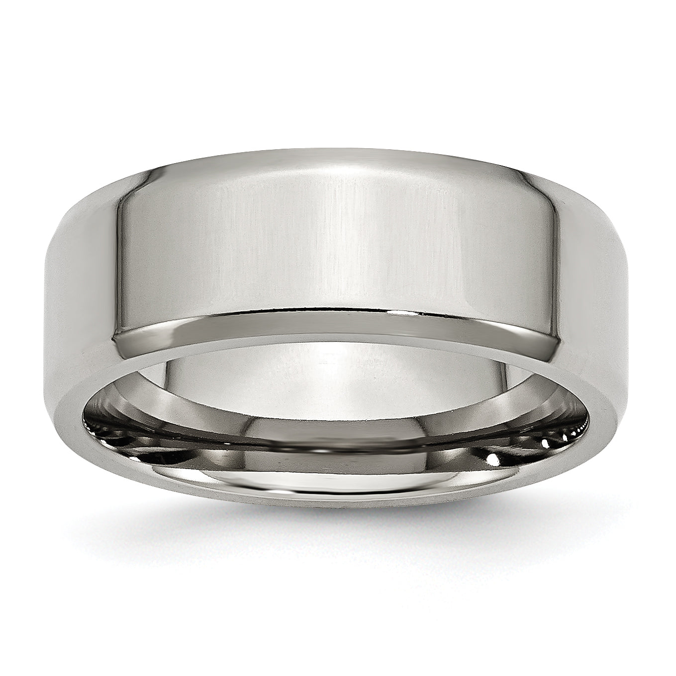 Stainless Steel Polished 8mm Beveled Edge Band Main image
