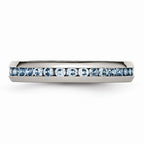 Sophia Jewelers Polished Stainless Steel Teal CZ December Birthstone Ring