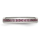 Stainless Steel Polished 4mm June Pink CZ Ring