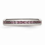 Sophia Jewelers Polished Stainless Steel June Birthstone Pink CZ Ring