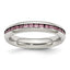 Sophia Jewelers Polished Stainless Steel June Birthstone Pink CZ Ring