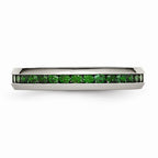 Stainless Steel May Green CZ Ring with Polished Finish 4mm Stackable