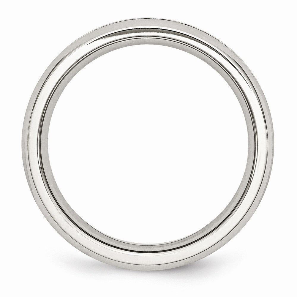 Stainless Steel 4mm Polished Ring with Yellow CZ November Birthstone