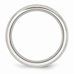 Stainless Steel 4mm Polished Ring with Yellow CZ November Birthstone