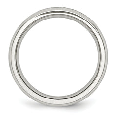 StainleSterling Silver Steel Polished 4mm November Yellow CZ Ring