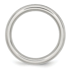 StainleSterling Silver Steel Polished 4mm September Blue CZ Ring