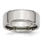 Beveled Edge Comfort-Fit Wedding Band in Stainless Steel, 8mm