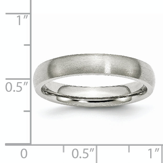 Brushed Comfort-Fit Wedding Band in Stainless Steel, 4mm