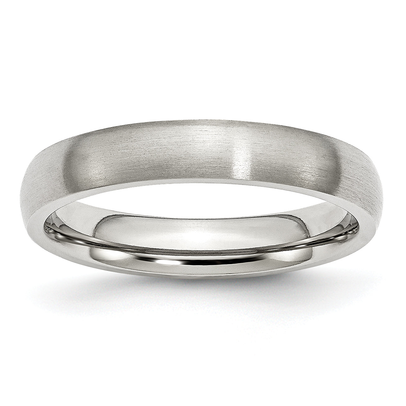Stainless Steel Brushed 4mm Half Round Band Main image
