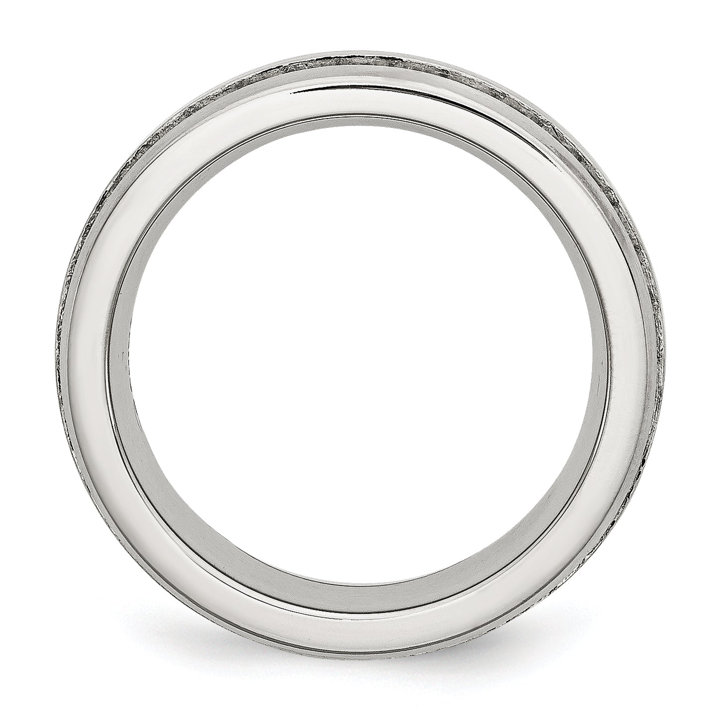 Stainless Steel Brushed with Double Row CZ 7mm Band Secondary image