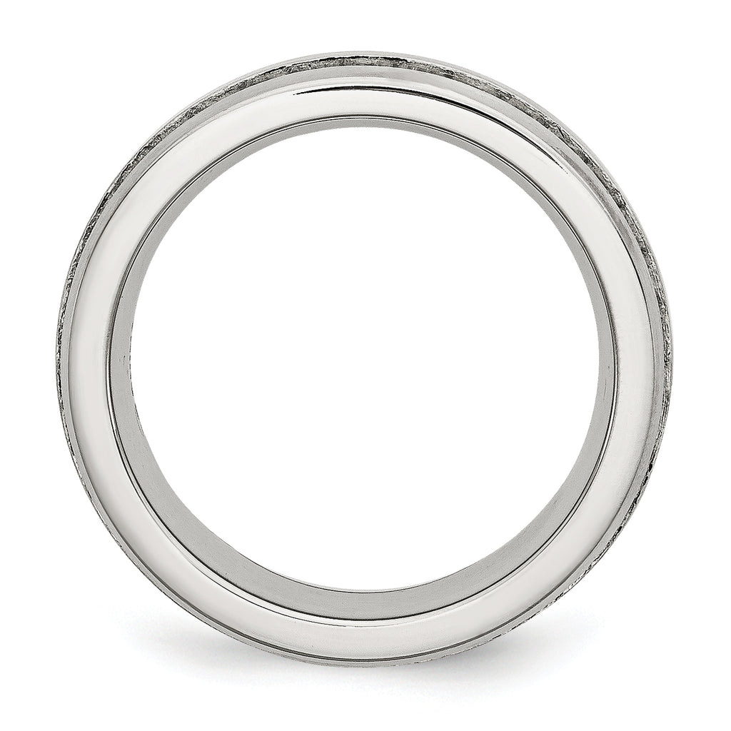 Stainless Steel Brushed with Double Row CZ 7mm Band