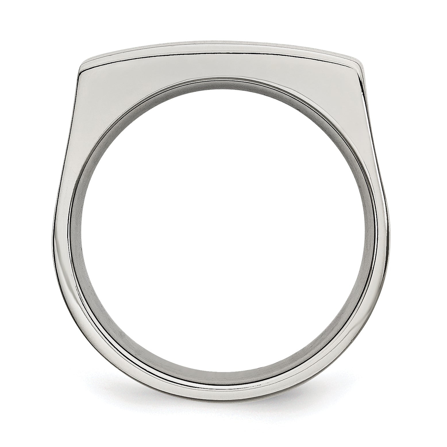Stainless Steel Brushed and Polished Signet Ring Secondary image
