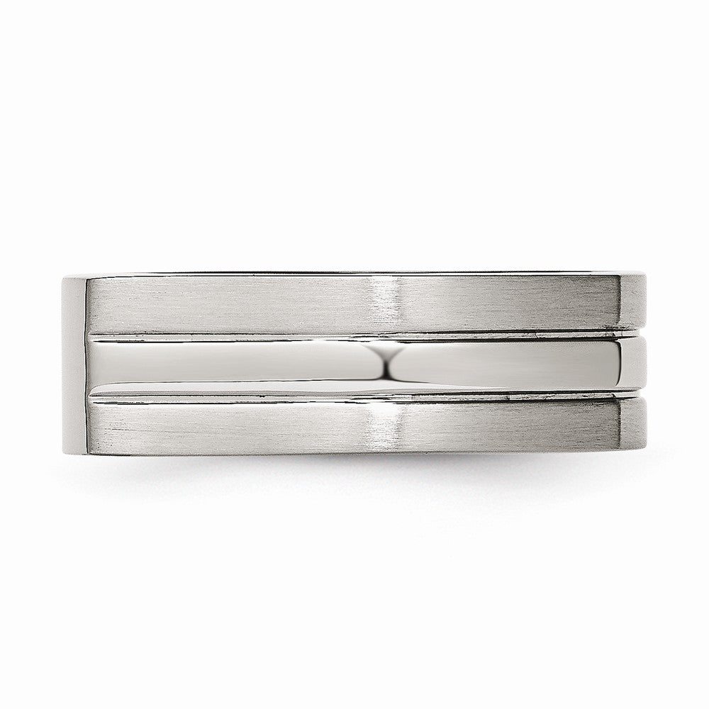 Sophia Jewelers Polished Stainless Steel 8mm Wedding Band Elegant Design