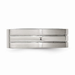 Sophia Jewelers Polished Stainless Steel 8mm Wedding Band Elegant Design