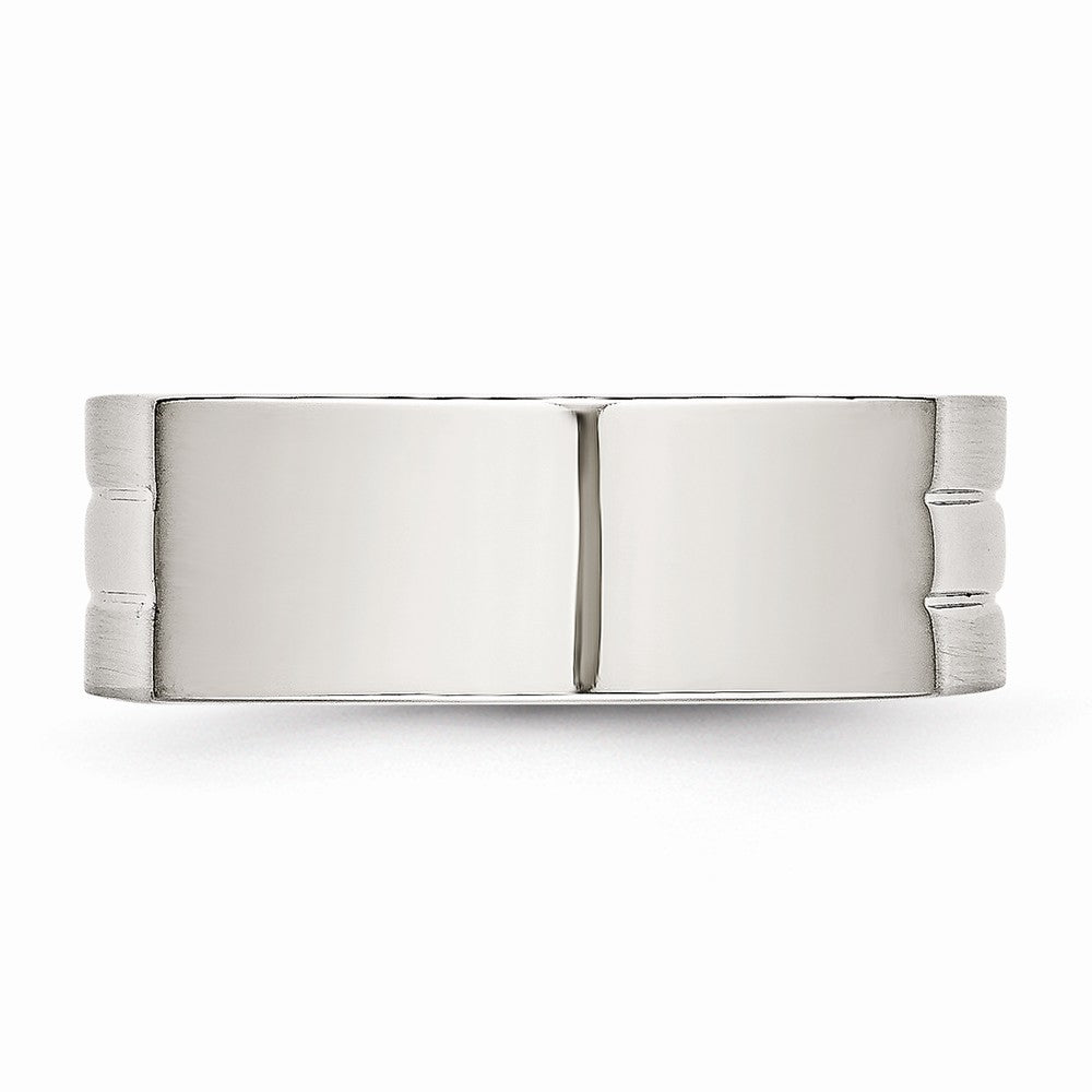 Sophia Jewelers Polished Stainless Steel 8mm Wedding Band Elegant Design