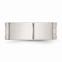 Sophia Jewelers Polished Stainless Steel 8mm Wedding Band Elegant Design