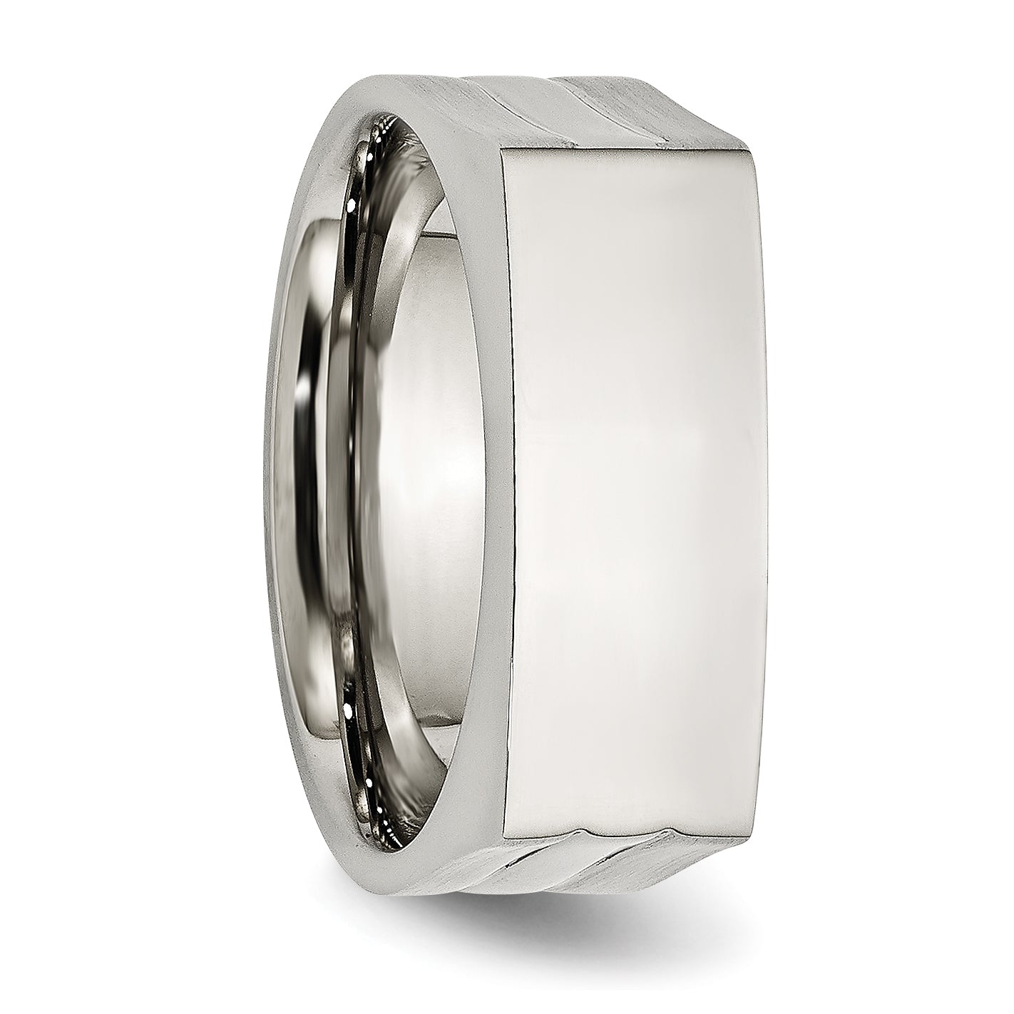 Stainless Steel Brushed and Polished Signet Ring