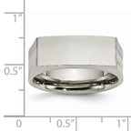 Stainless Steel Brushed and Polished Signet Ring