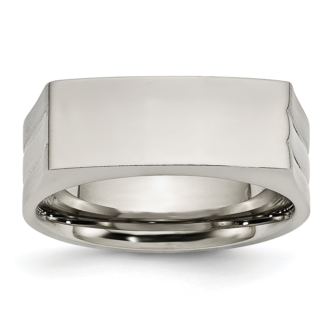 Stainless Steel Brushed and Polished Signet Ring Main image