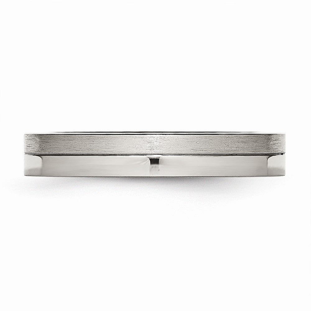 Sophia Jewelers Stainless Steel Wedding Band, 4mm Brushed & Polished, Engravable