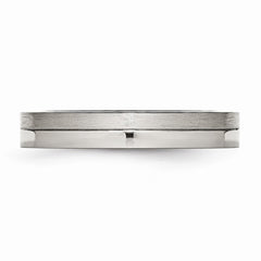 Sophia Jewelers Stainless Steel Wedding Band, 4mm Brushed & Polished, Engravable