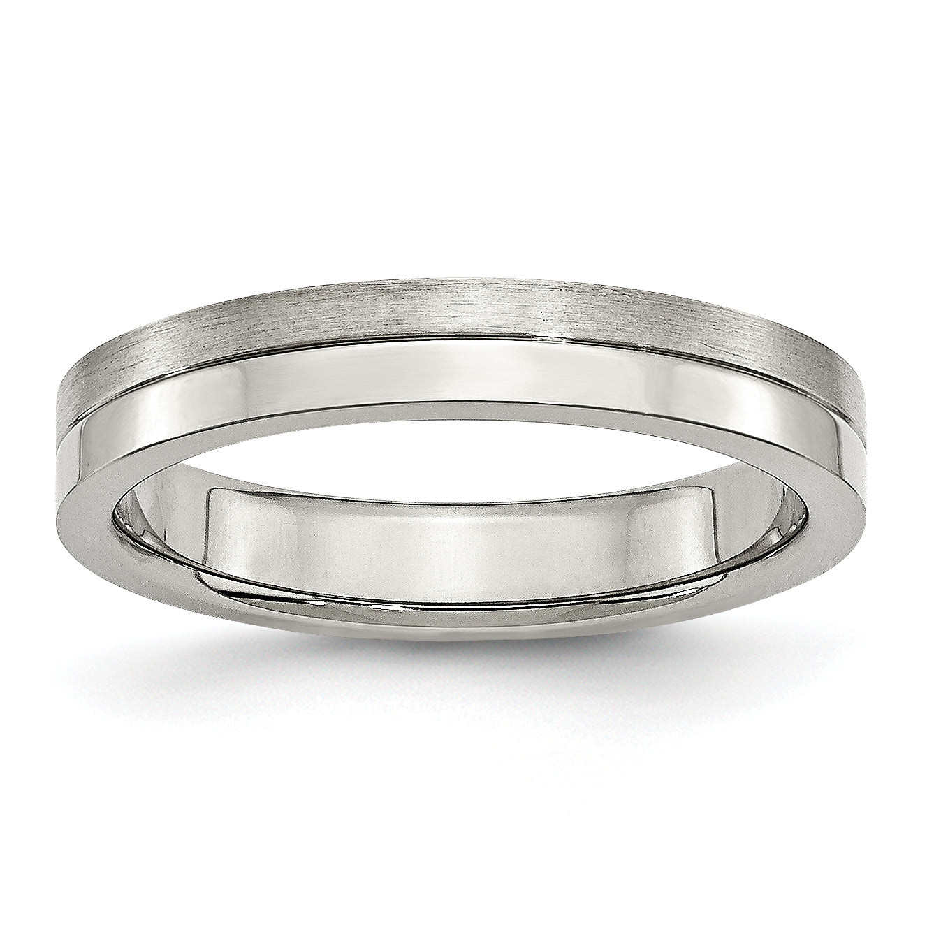 Stainless Steel 4mm Brushed & Polished Band